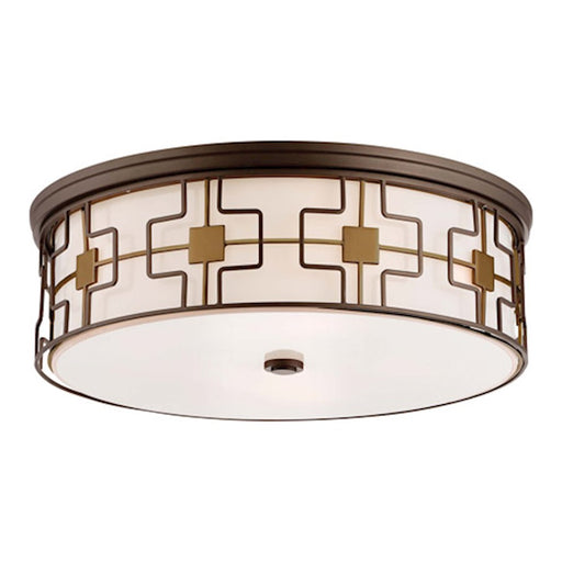 Minka Lavery 20in LED Flush Mount | Transitional Dark Brushed Bronze with Aged Brass | Bedroom & Hallway Ceiling Light | Model 1846-104-L