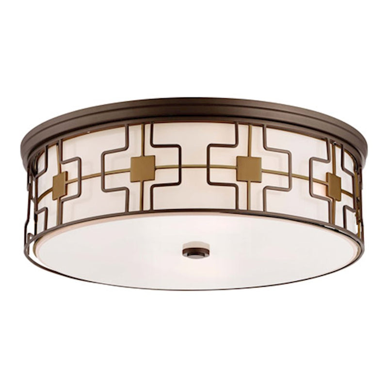Minka Lavery 20in LED Flush Mount | Transitional Dark Brushed Bronze with Aged Brass | Bedroom & Hallway Ceiling Light | Model 1846-104-L