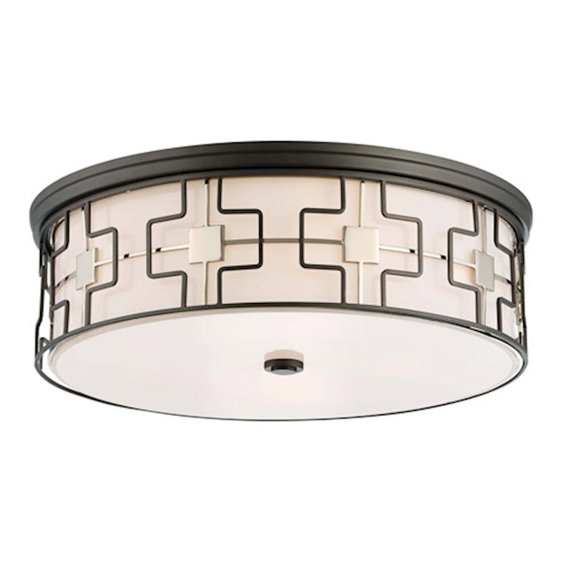 Minka Lavery LED 20in Flush Mount | Transitional Dark Gray with Polished Nickel | Bathroom & Hallway Ceiling Light | Model 1846-105-L