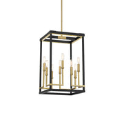 Minka Lavery Union Estates 18in 8-Light Pendant | Industrial Coal and Soft Brass Steel | Kitchen Island & Dining Room | Model 2117-726