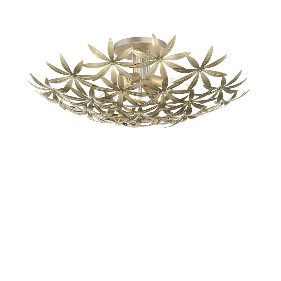 Minka Lavery Flower Child 4 Light Flush Mount, Ambry Gold - 2144-735