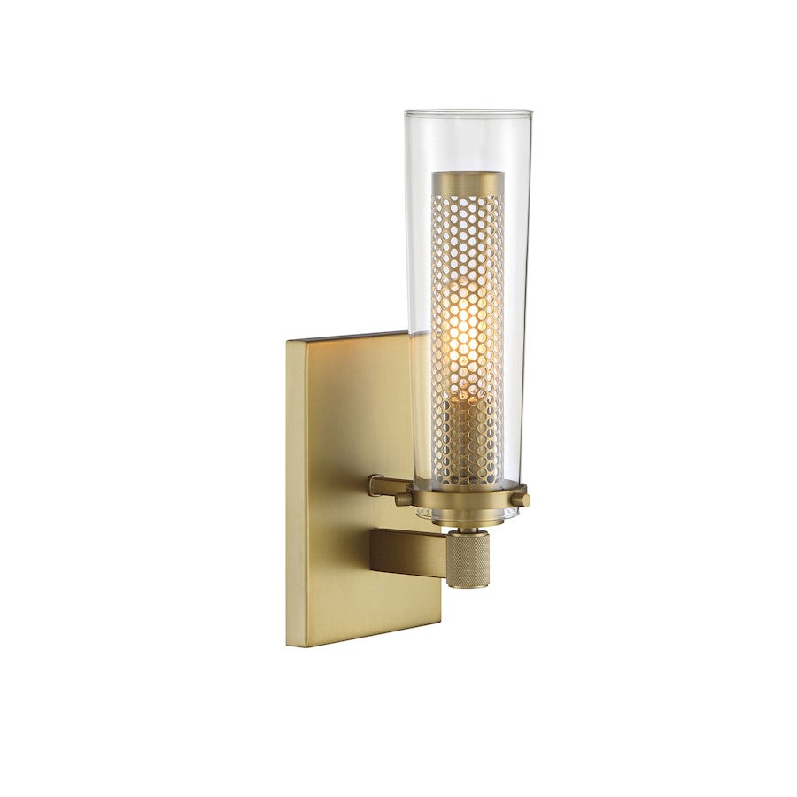 Minka Lavery Emmerham 1 Light Wall Sconce, Soft Brass/Clear - 2181-695