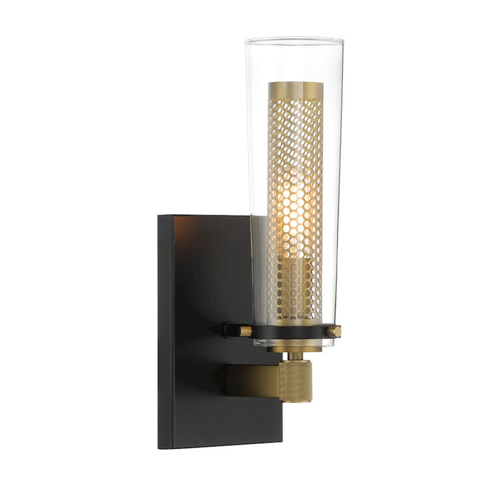 Minka Lavery Emmerham 1 Light Wall Sconce, Coal/Soft Brass/Clear - 2181-726