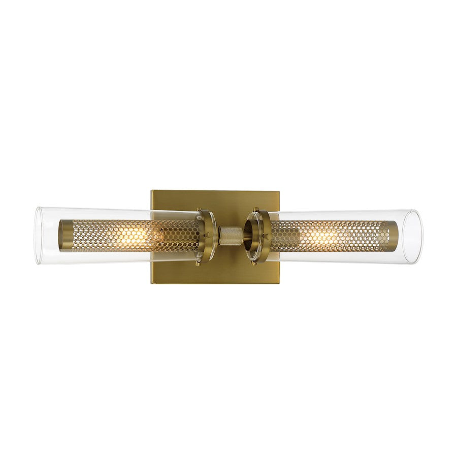Minka Lavery Emmerham 2 Light Bath Vanity, Soft Brass/Clear