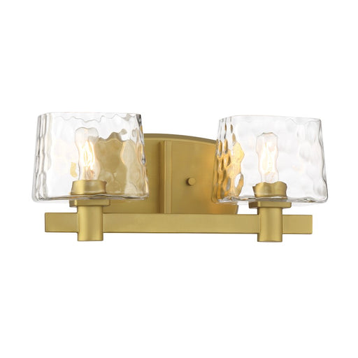 Minka Lavery Drysdale 2 Light Bath Vanity, Soft Brass/Clear Hammered - 2232-695