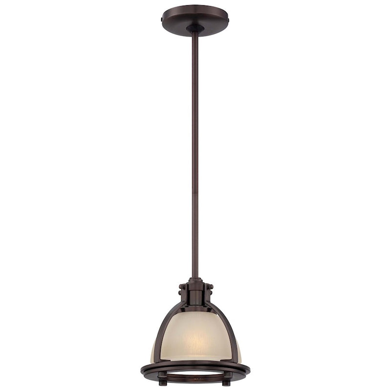 Minka Lavery 8in 1-Light Mini Pendant | Traditional Harvard Court Bronze | Kitchen Island & Dining Room | 8 x 8 x 7 in | Model 2240-281