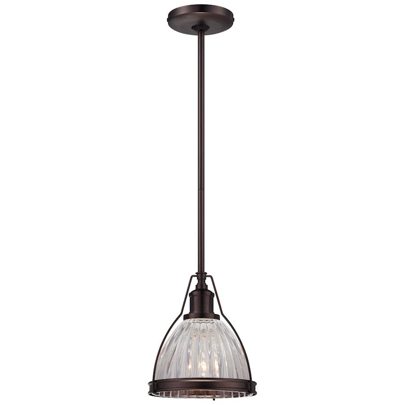 Minka Lavery 8in 1-Light Mini Pendant | Traditional Dark Brushed Bronze | Kitchen Island & Dining Room | 8 x 8 x 9 in | Model 2242-267C