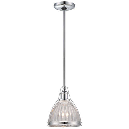 Minka Lavery 8in 1-Light Mini Pendant | Traditional Chrome | Kitchen Island & Breakfast Nook | W 8 x D 8 x H 9 in | Model 2242-77