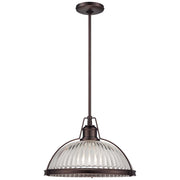 Minka Lavery 16in 1-Light Pendant | Traditional Dark Brushed Bronze | Kitchen Island & Dining Room | W 16 x H 10 in | Model 2243-267C