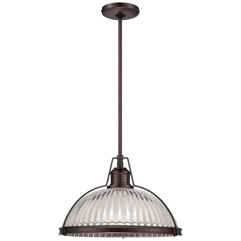 Minka Lavery 16in 1-Light Pendant | Traditional Dark Brushed Bronze | Kitchen Island & Dining Room | W 16 x H 10 in | Model 2243-267C