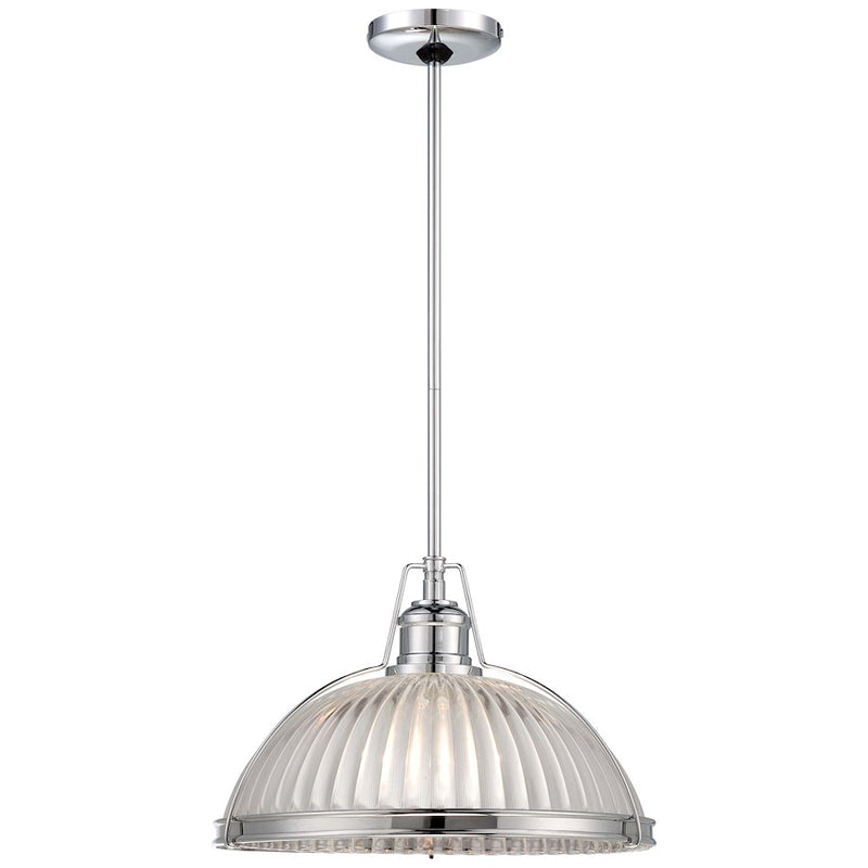 Minka Laver 16in 1-Light Pendant | Traditional Chrome | Kitchen Island & Dining Room | 16 x 10 in | Model 2243-77