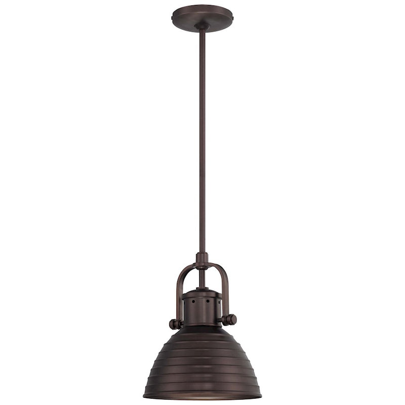 Minka Laver 9in 1-Light Mini Pendant | Traditional Harvard Court Bronze | Kitchen Island & Accent | 9 x 11 in | Model 2246-281