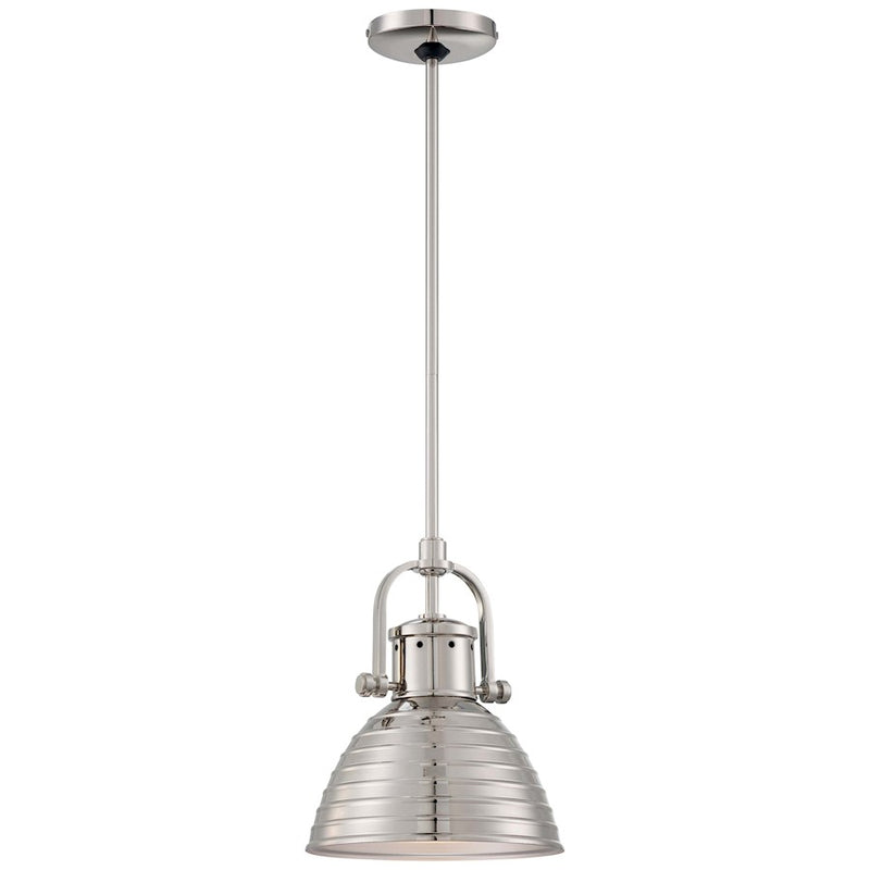 Minka Lavery 2246-613 1-Light Mini Pendant | Traditional Polished Nickel | Kitchen Island & Dining Room Accent | 9 x 9 x 11 in | Model 2246-613