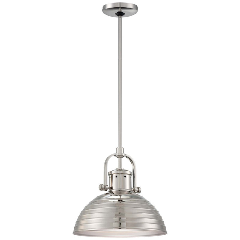 Minka Lavery 2247-613 1-Light Pendant | Traditional Polished Nickel | Kitchen Island & Dining Room Accent | 12 x 12 x 11 in | Model 2247-613