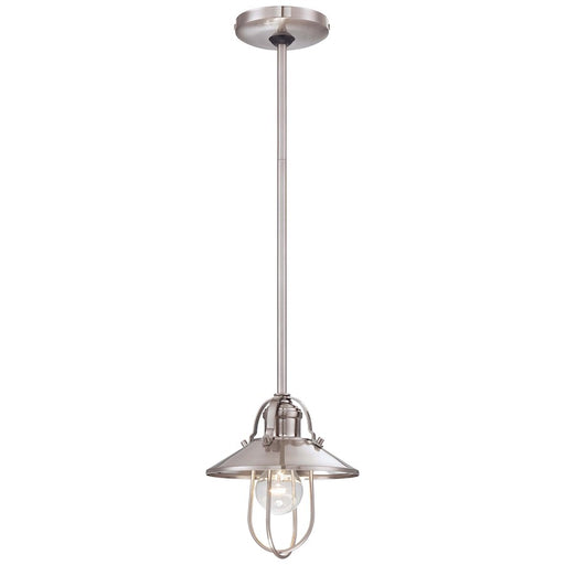 Minka Lavery 2250 8in 1-Light Pendant | Traditional Brushed Nickel | Kitchen Island & Dining Room | 8 x 8 x 8 in | Model 2250-84