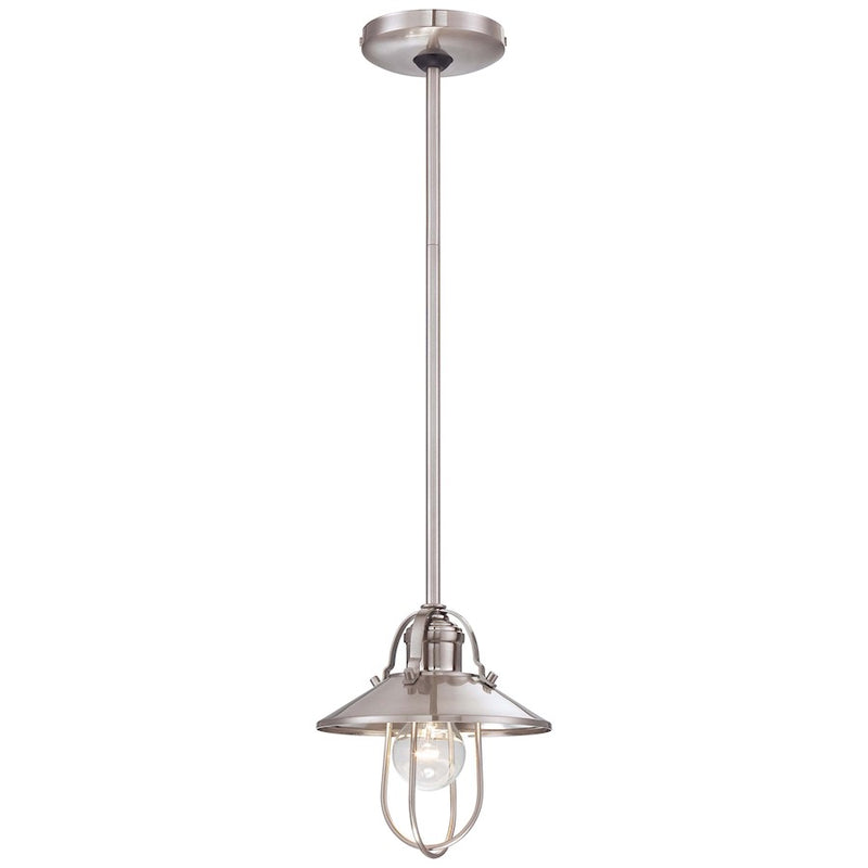 Minka Lavery 2250 8in 1-Light Pendant | Traditional Brushed Nickel | Kitchen Island & Dining Room | 8 x 8 x 8 in | Model 2250-84