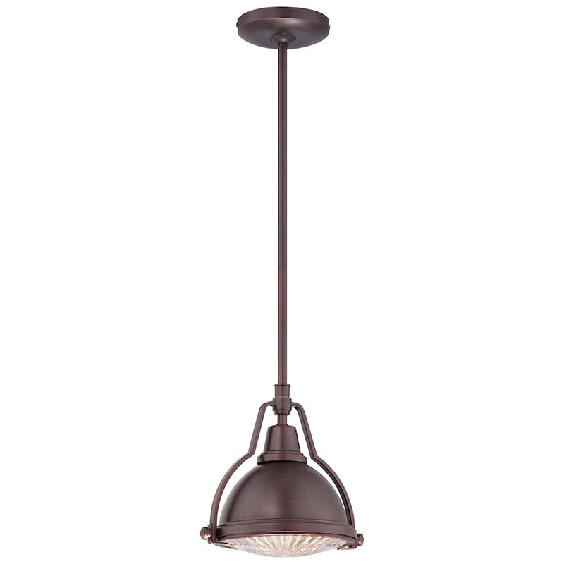 Minka Lavery 2252 9in 1-Light Pendant | Traditional Brushed Bronze | Kitchen Island & Dining Room | 9 x 9 x 8.5 in | Model 2252-576