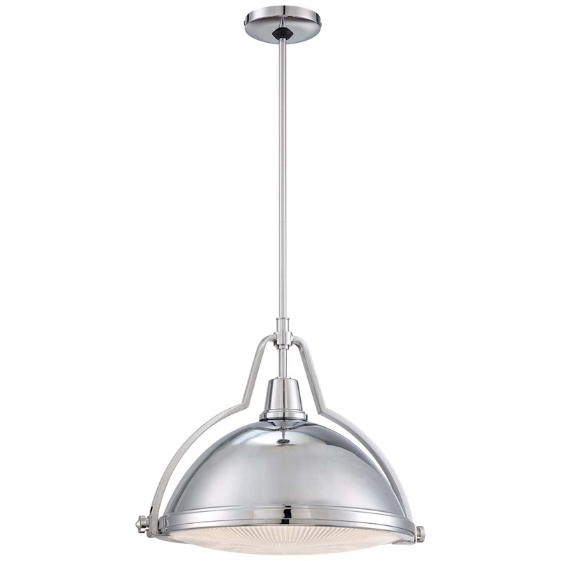 Minka Lavery 2253 18in 1-Light Pendant | Traditional Chrome | Kitchen Island & Dining Room | 18 x 18 x 14 in | Model 2253-77
