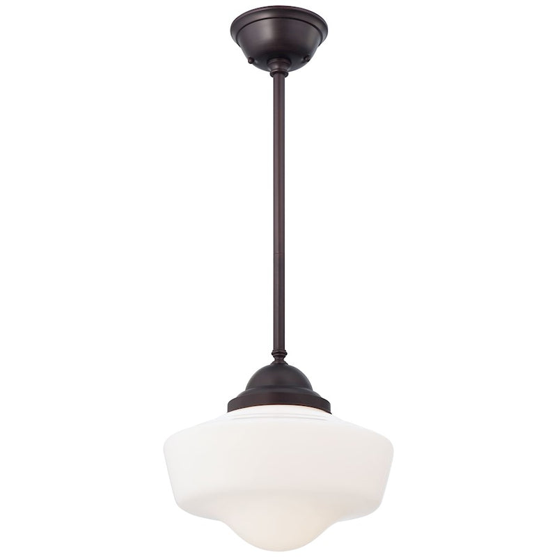 Minka Lavery 1-Light 13.75in Pendant | Transitional Brushed Bronze | Kitchen Island & Dining Room | 14 x 14 x 12 in | Model 2256-576