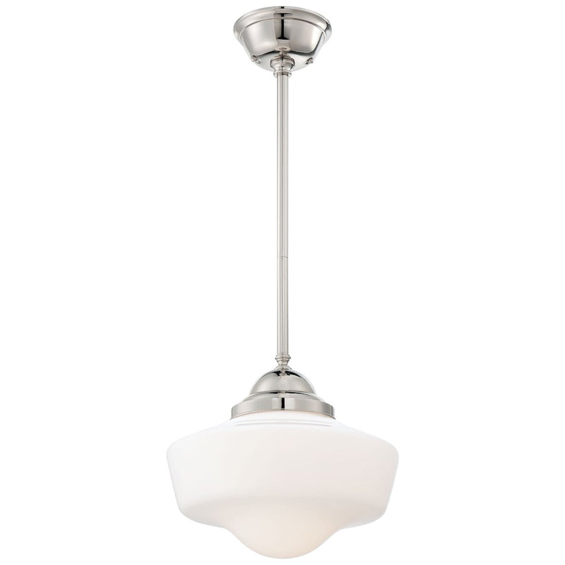 Minka Lavery 1-Light 12.25in Pendant | Transitional Polished Nickel | Kitchen Island & Dining Room | 13.75 x 13.75 x 12.25 in | Model 2256-613