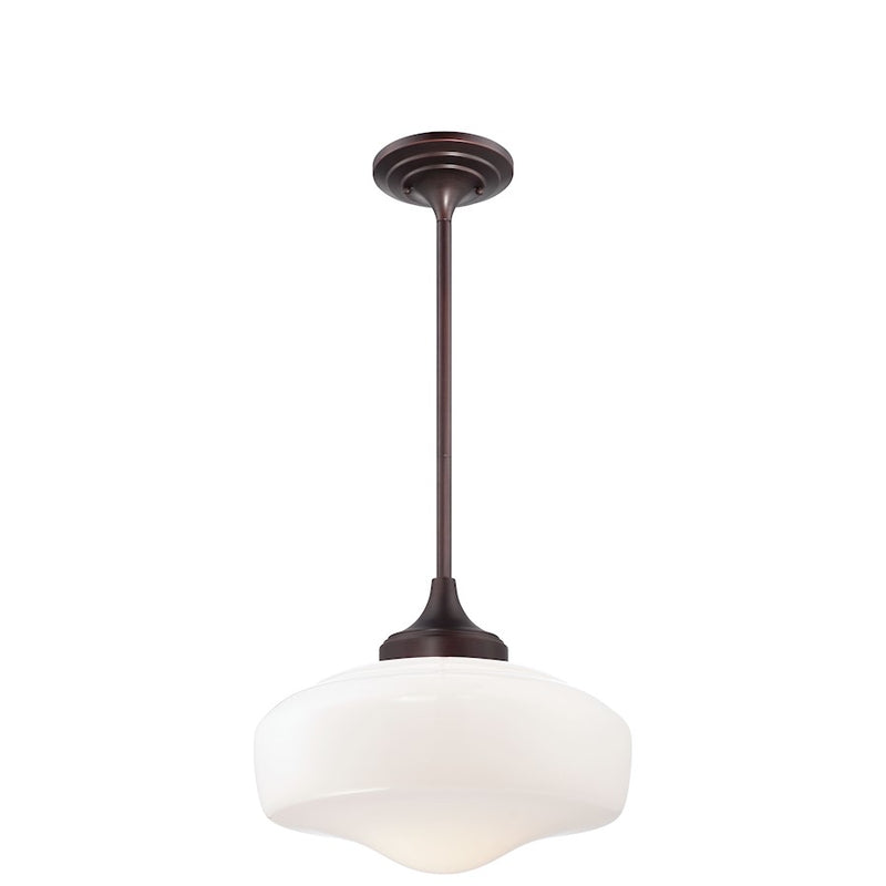 Minka Lavery 17in 1-Light Pendant | Transitional Brushed Bronze | Dining Room & Kitchen Island | 17 x 17 x 13 in | Model 2258-576