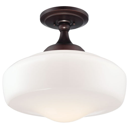 Minka Lavery 17in 1-Light Semi-Flush Mount | Transitional Brushed Bronze | Hallway & Entryway | 17 x 17 x 15 in | Model 2259-576