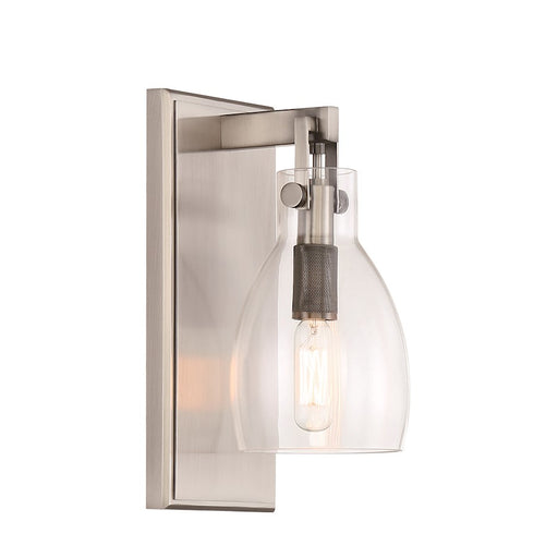 Minka Lavery Tiberia 1 Light Wall Sconce, Plated Pewter/Clear