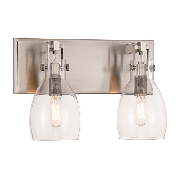 Minka Lavery Tiberia 2 Light Bath Vanity, Plated Pewter/Clear