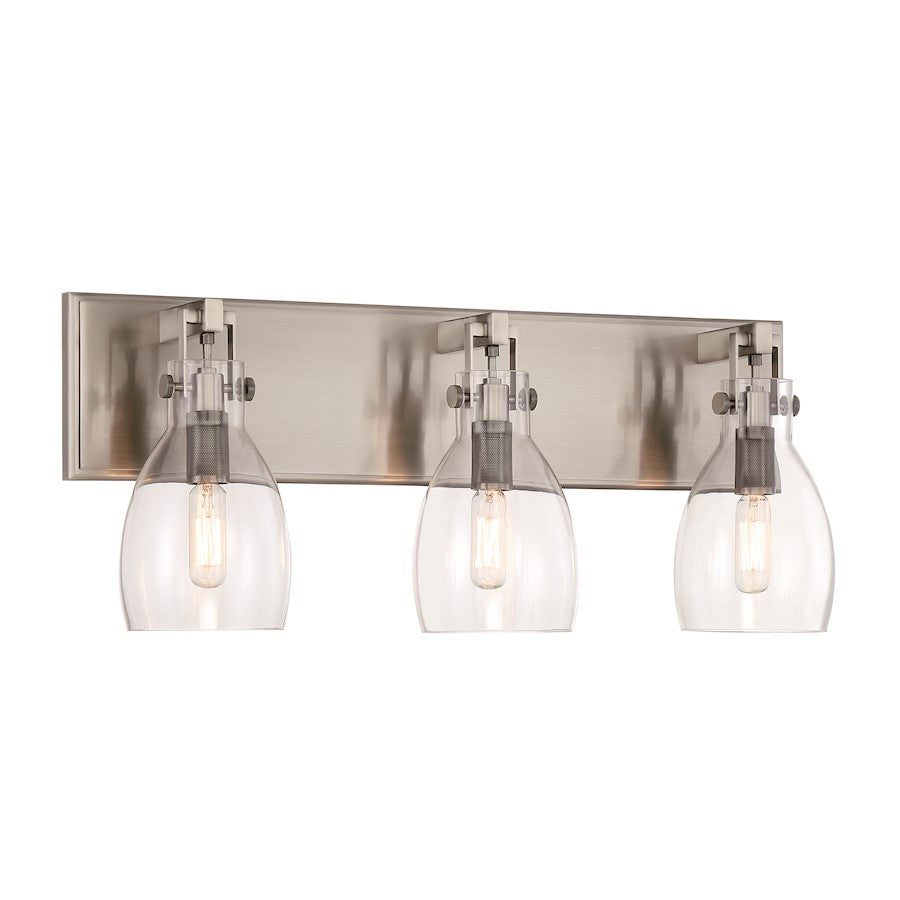 Minka Lavery Tiberia 3 Light Bath Vanity, Plated Pewter/Clear