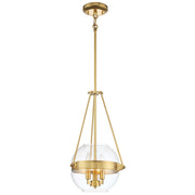 Minka Lavery Atrio 12in 3-Light Pendant | Transitional Liberty Gold and Clear Glass | Kitchen Island & Dining Room | 12 x 12 x 20 in | Model 2290-249