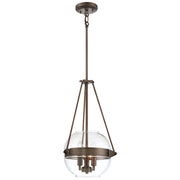 Minka Lavery Atrio 12in 3-Light Pendant | Transitional Harvard Court Bronze and Clear Glass | Kitchen Island & Dining Room | Model 2290-281