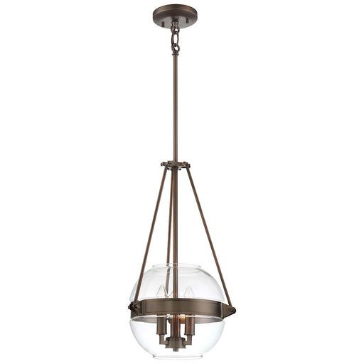 Minka Lavery Atrio 12in 3-Light Pendant | Transitional Harvard Court Bronze and Clear Glass | Kitchen Island & Dining Room | Model 2290-281