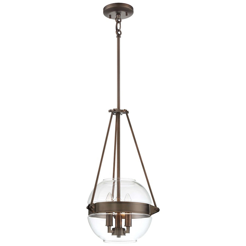 Minka Lavery Atrio 12in 3-Light Pendant | Transitional Harvard Court Bronze and Clear Glass | Kitchen Island & Dining Room | Model 2290-281