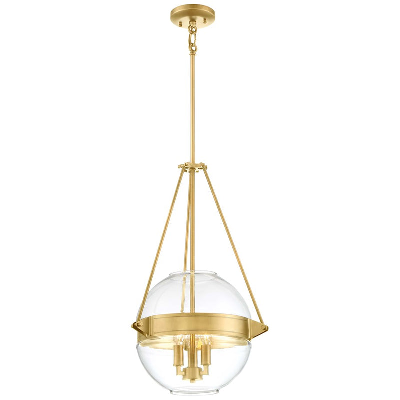 Minka Lavery Atrio 16.5in 3-Light Pendant | Transitional Liberty Gold and Clear Glass | Kitchen Island & Dining Room | 16.5 x 24 in | Model 2291-249