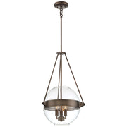 Minka Lavery Atrio 16in 3-Light Pendant | Transitional Harvard Court Bronze and Clear Glass | Kitchen Island & Dining Room | Model 2291-281