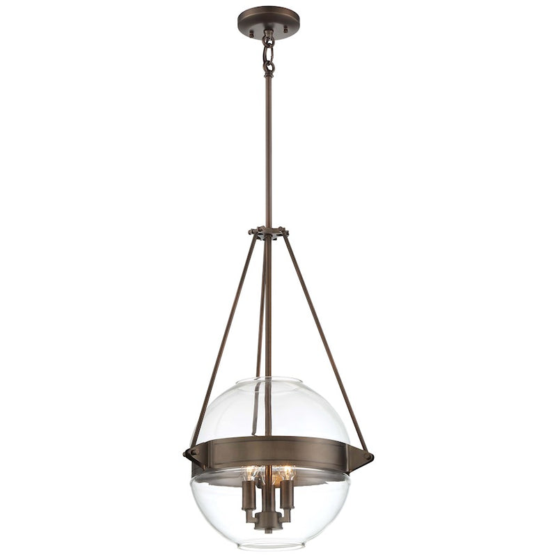 Minka Lavery Atrio 16in 3-Light Pendant | Transitional Harvard Court Bronze and Clear Glass | Kitchen Island & Dining Room | Model 2291-281