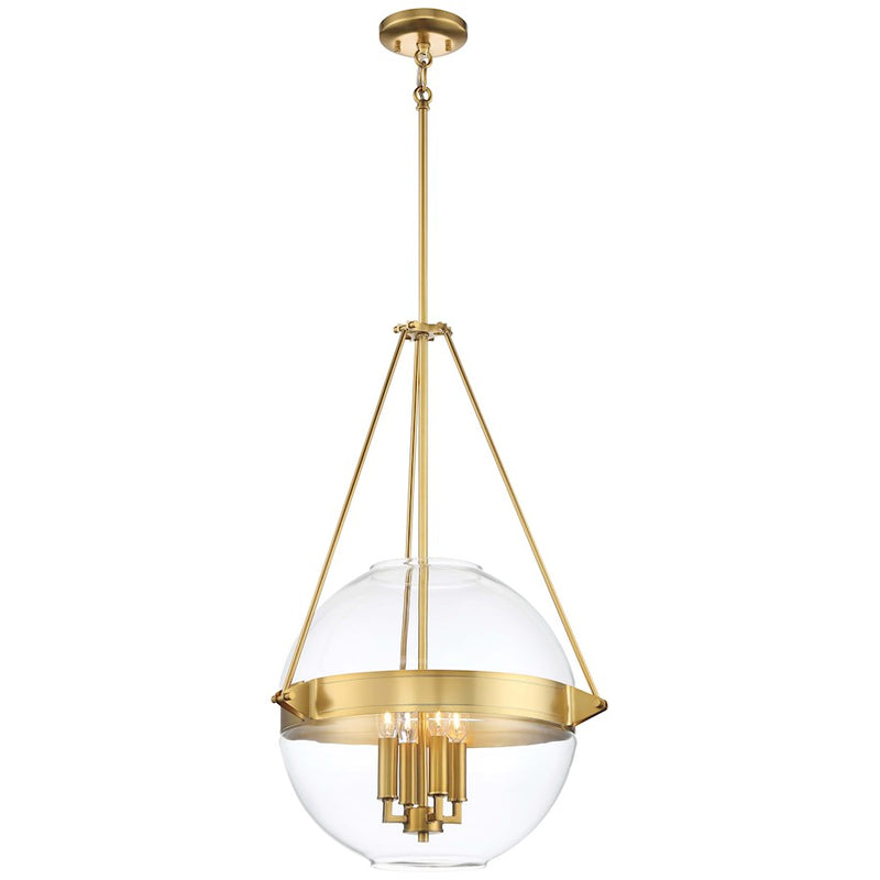 Minka Lavery Atrio 19in 4-Light Pendant | Transitional Liberty Gold and Clear Glass | Kitchen Island & Dining Room | 19 x 19 x 29 in | Model 2292-249