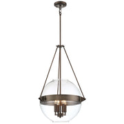 Minka Lavery Atrio 19in 4-Light Pendant | Transitional Harvard Court Bronze and Clear Glass | Kitchen Island & Dining Room | Model 2292-281