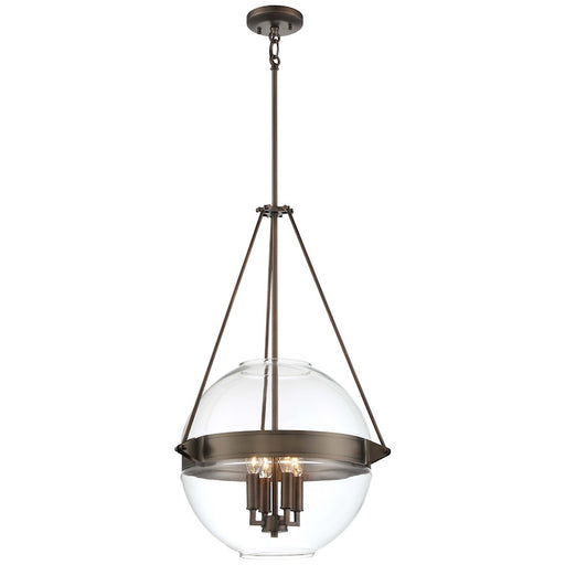 Minka Lavery Atrio 19in 4-Light Pendant | Transitional Harvard Court Bronze and Clear Glass | Kitchen Island & Dining Room | Model 2292-281