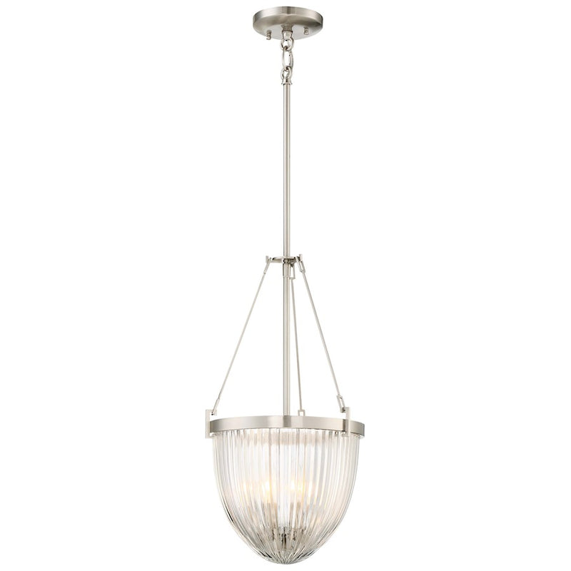 Minka Lavery Atrio 3-Light Pendant | Transitional Brushed Nickel and Clear Glass | Kitchen Island & Dining Room | 11.25 x 21 in | Model 2323-84