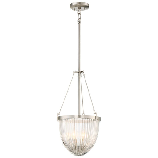 Minka Lavery Atrio 3-Light Pendant | Transitional Brushed Nickel and Clear Glass | Kitchen Island & Dining Room | 11.25 x 21 in | Model 2323-84
