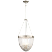 Minka Lavery Atrio 15in 4-Light Pendant | Transitional Brushed Nickel and Textured Glass | Kitchen Island & Dining Room | Model 2324-84