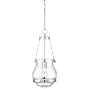 Minka Lavery Atrio 10in 1-Light Mini Pendant | Transitional Chrome and Clear Glass | Kitchen Island & Breakfast Nook | 10 x 10 x 19 in | Model 2331-77