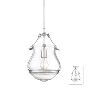 Minka Lavery Atrio 10in 1-Light Mini Pendant | Chrome Steel and Glass | Kitchen Island & Dining Room | 10.25 x 10.25 x 13.75 in | Model 2332-77