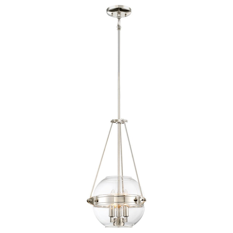 Minka Lavery Atrio 10in 1-Light Mini Pendant | Chrome Steel and Glass | Kitchen Island & Dining Room | 10.25 x 10.25 x 13.75 in | Model 2332-77