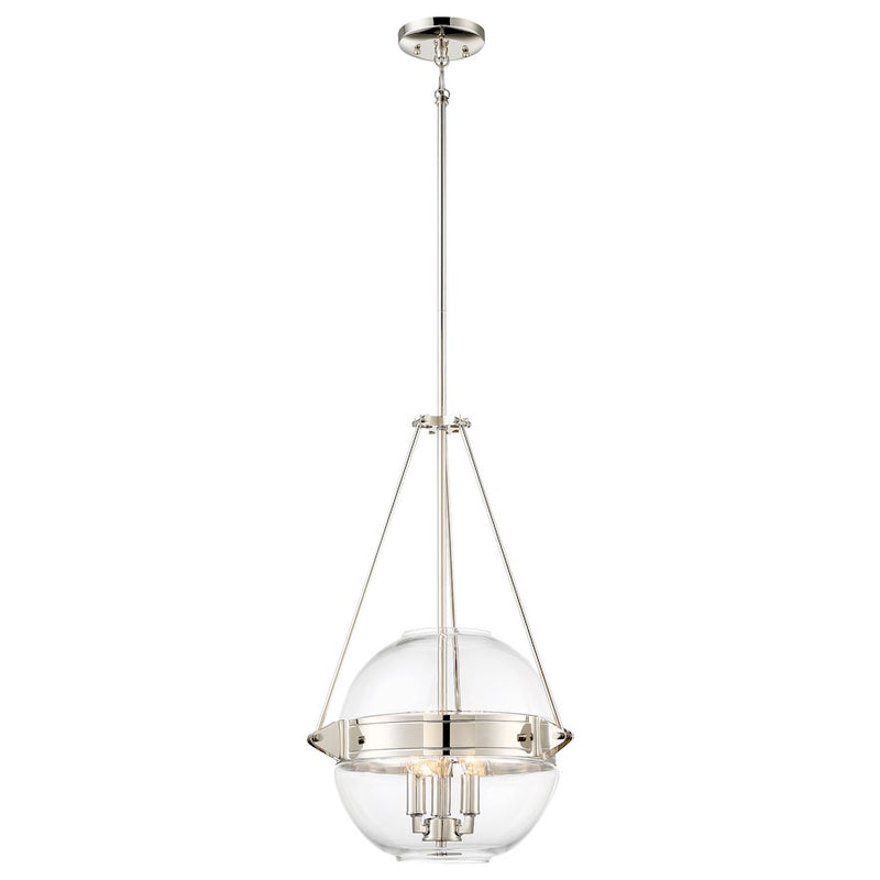 Minka Lavery Atrio 10in 1-Light Mini Pendant | Chrome Steel and Glass | Kitchen Island & Dining Room | 10.25 x 10.25 x 13.75 in | Model 2332-77