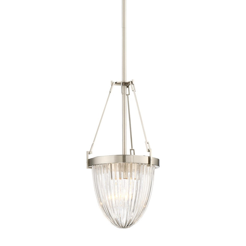 Minka Lavery Atrio 10in 1-Light Mini Pendant | Chrome Steel and Glass | Kitchen Island & Dining Room | 10.25 x 10.25 x 13.75 in | Model 2332-77