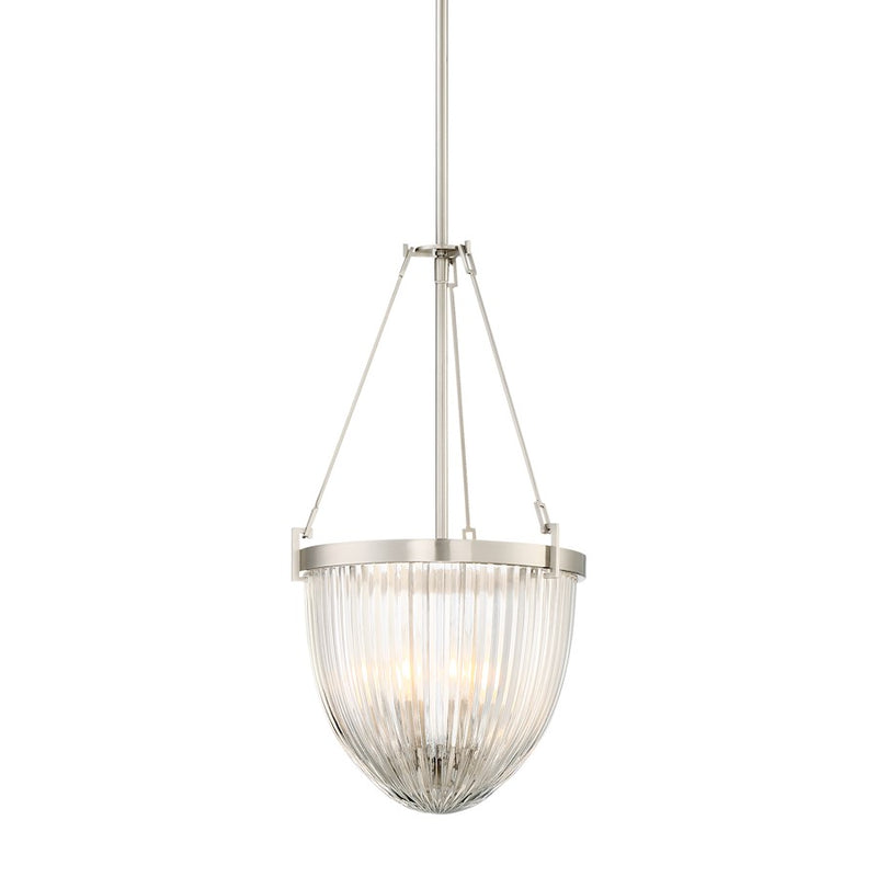 Minka Lavery Atrio 10in 1-Light Mini Pendant | Chrome Steel and Glass | Kitchen Island & Dining Room | 10.25 x 10.25 x 13.75 in | Model 2332-77