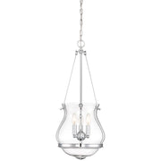 Minka Laver Atrio 14in 3-Light Pendant | Chrome and Clear Glass Transitional | Kitchen Island & Dining Room | 14.5 x 14.5 x 26.5 in | Model 2333-77