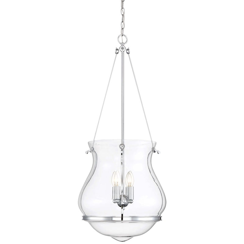 Minka Lavery Atrio 20in 4-Light Pendant | Transitional Chrome and Clear Glass | Kitchen Island & Dining Room | 20 x 36 in | Model 2334-77